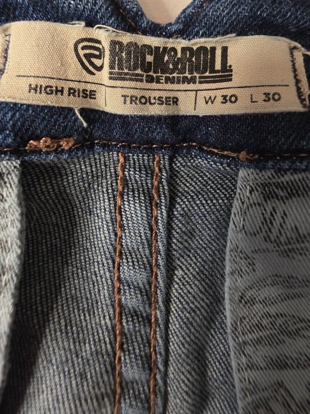 Rock&Roll Denim Women's High-Rise, Flare Leg Denim Trousers, Size 30x30 - Picture 10 of 11